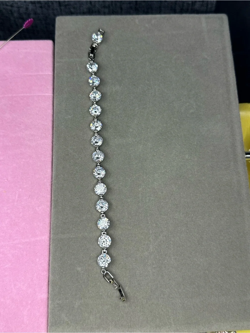 Classic Silver Tennis Bracelet with Clear Stones